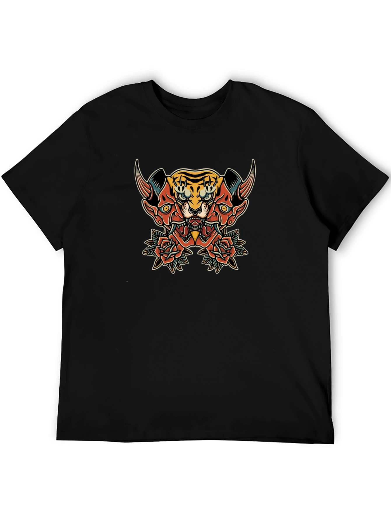 Tiger Oni Graphic Black T-Shirt