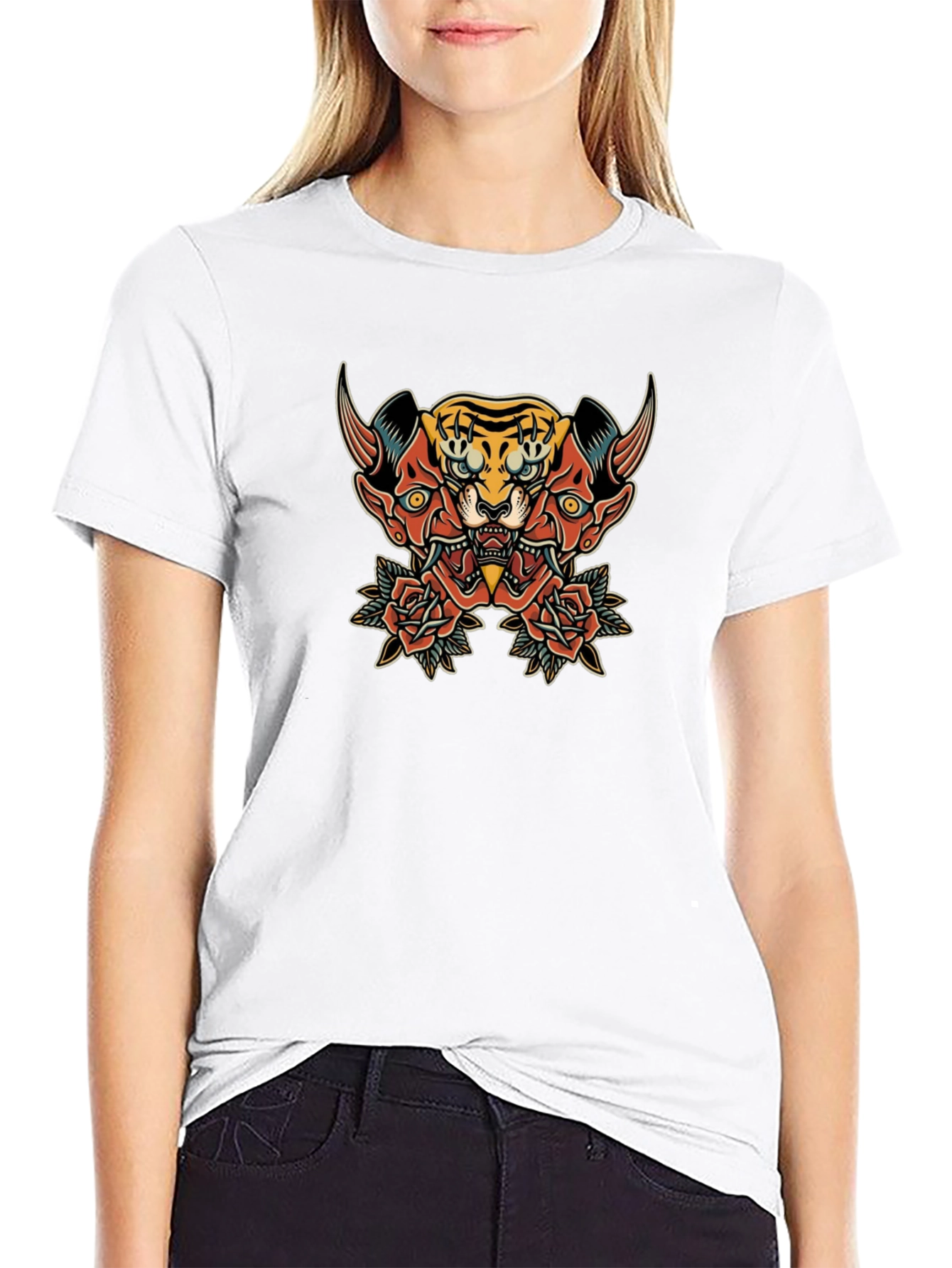Tiger Oni Graphic Black T-Shirt