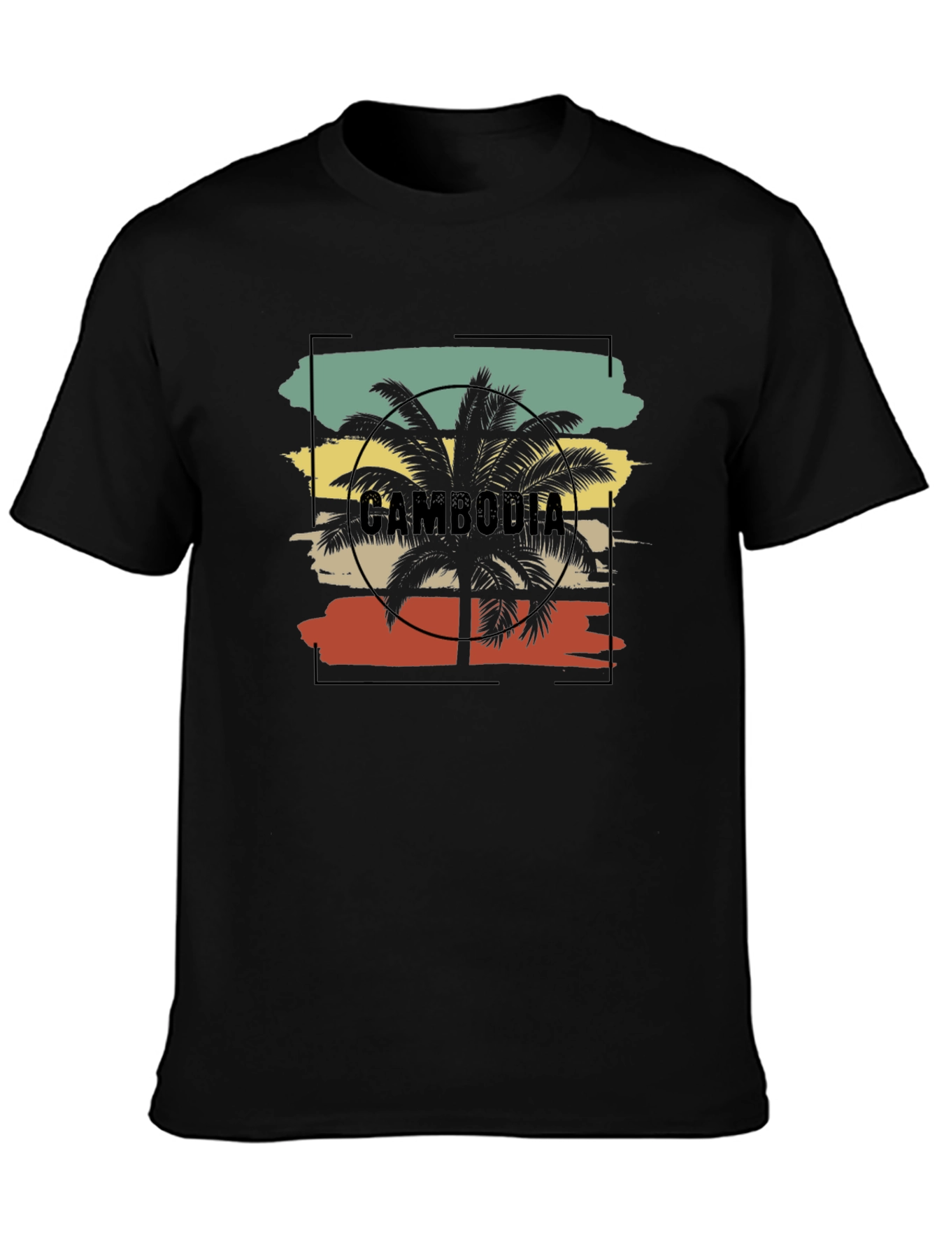 Cambodia Palm Tree Retro Graphic Tee