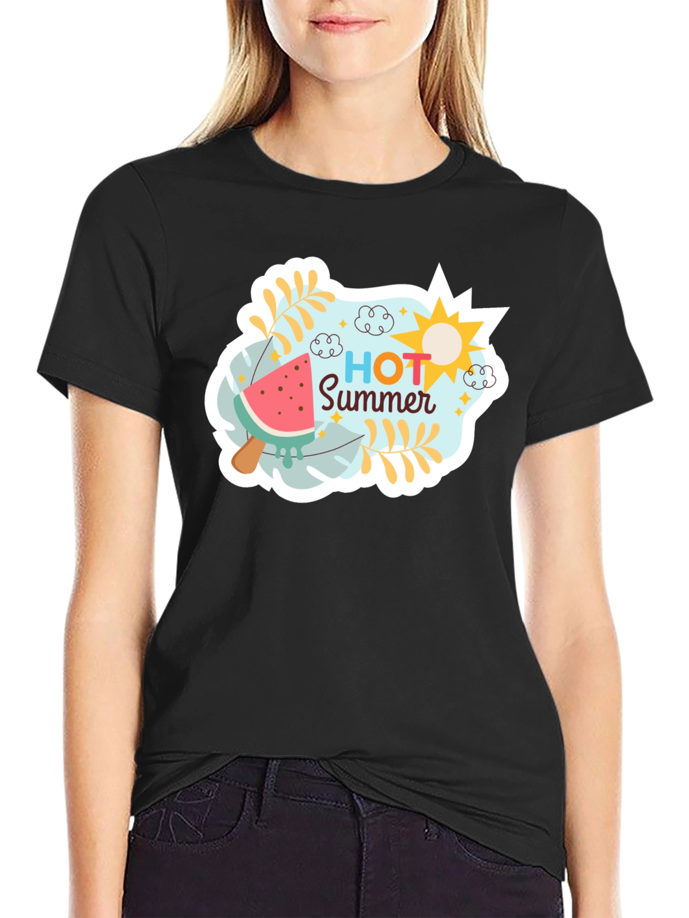Hot Summer Graphic Tee - Black