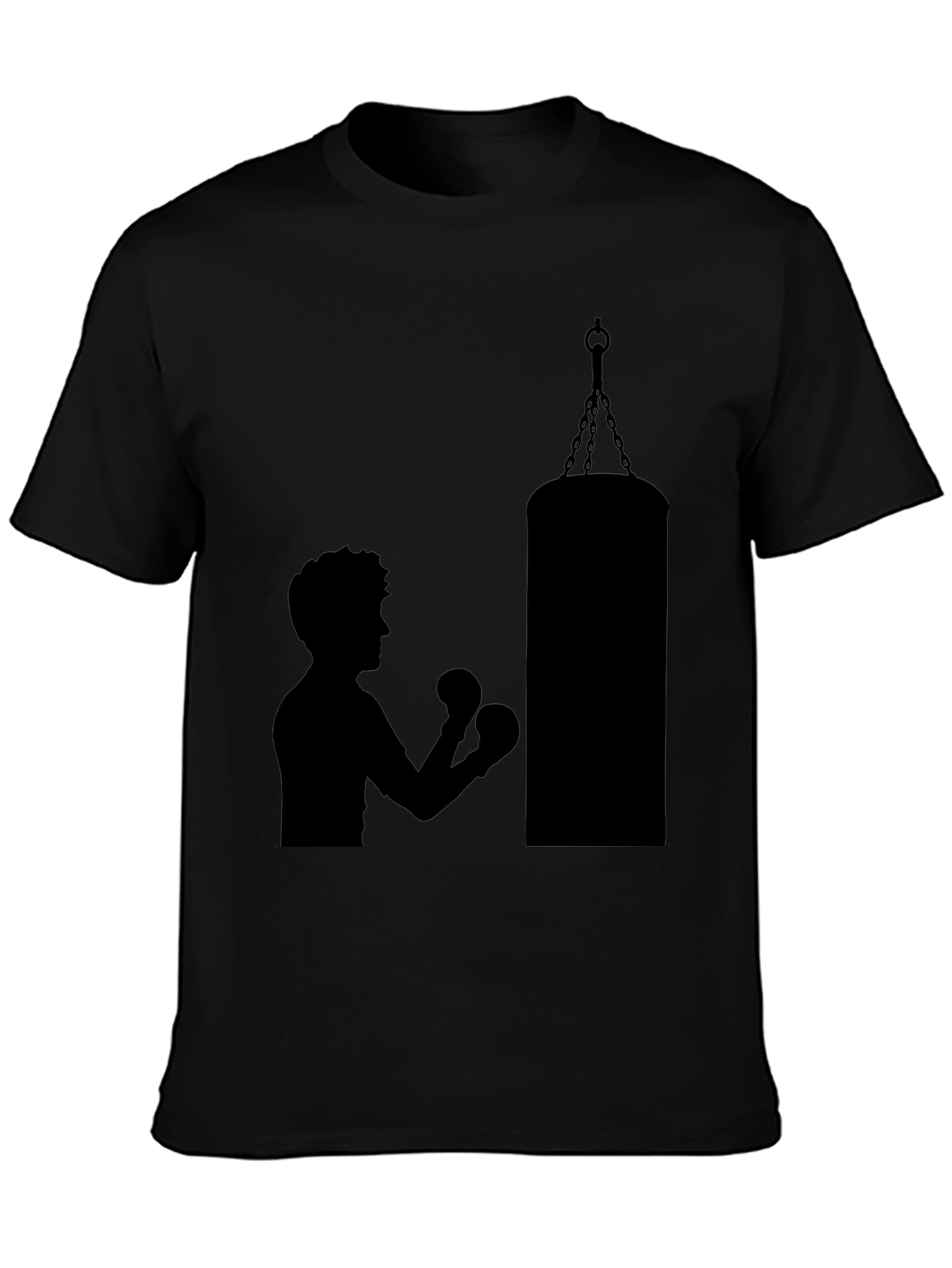 Boxing Silhouette Graphic T-Shirt - Black
