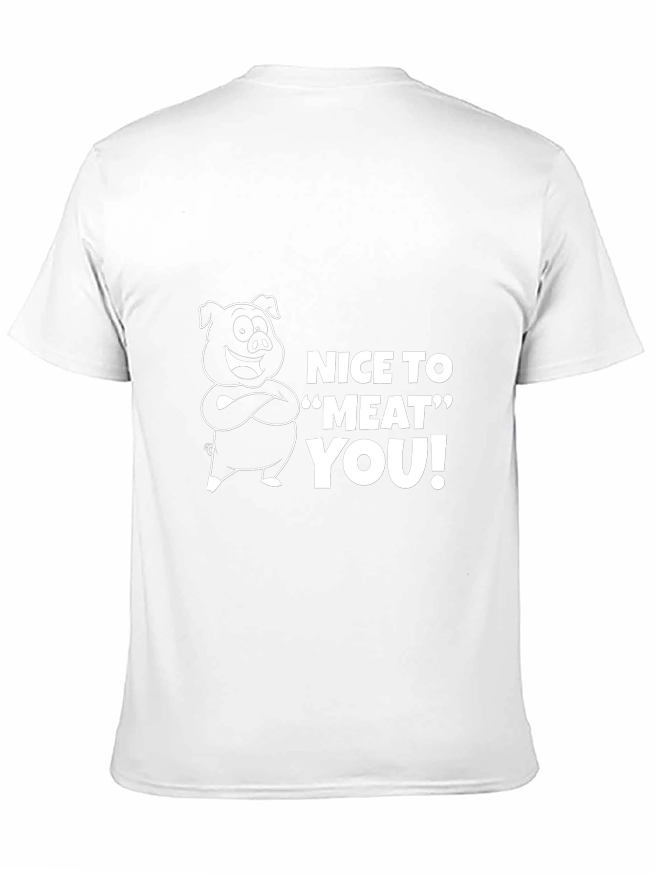 Nice To Meat You Pig Graphic Black T-Shirt