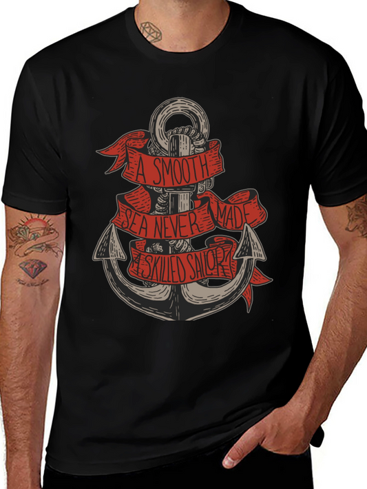 Anchor Graphic T-Shirt - Smooth Sea Skilled Sailor