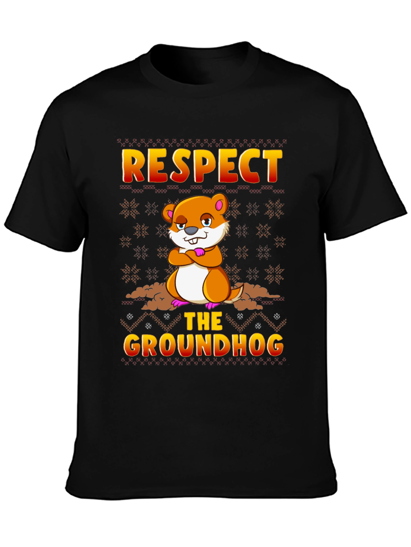 Respect the Groundhog T-Shirt Funny Groundhog Day Tee