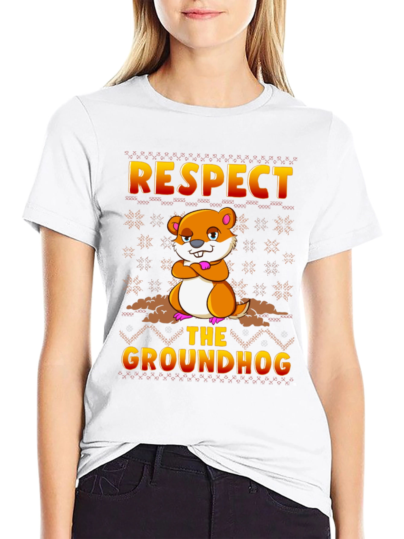 Respect the Groundhog T-Shirt Funny Groundhog Day Tee