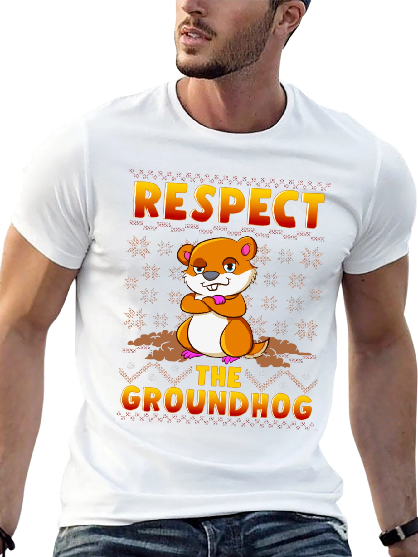 Respect the Groundhog T-Shirt Funny Groundhog Day Tee