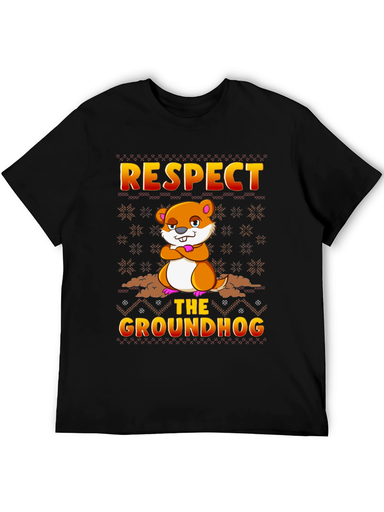 Respect the Groundhog T-Shirt Funny Groundhog Day Tee