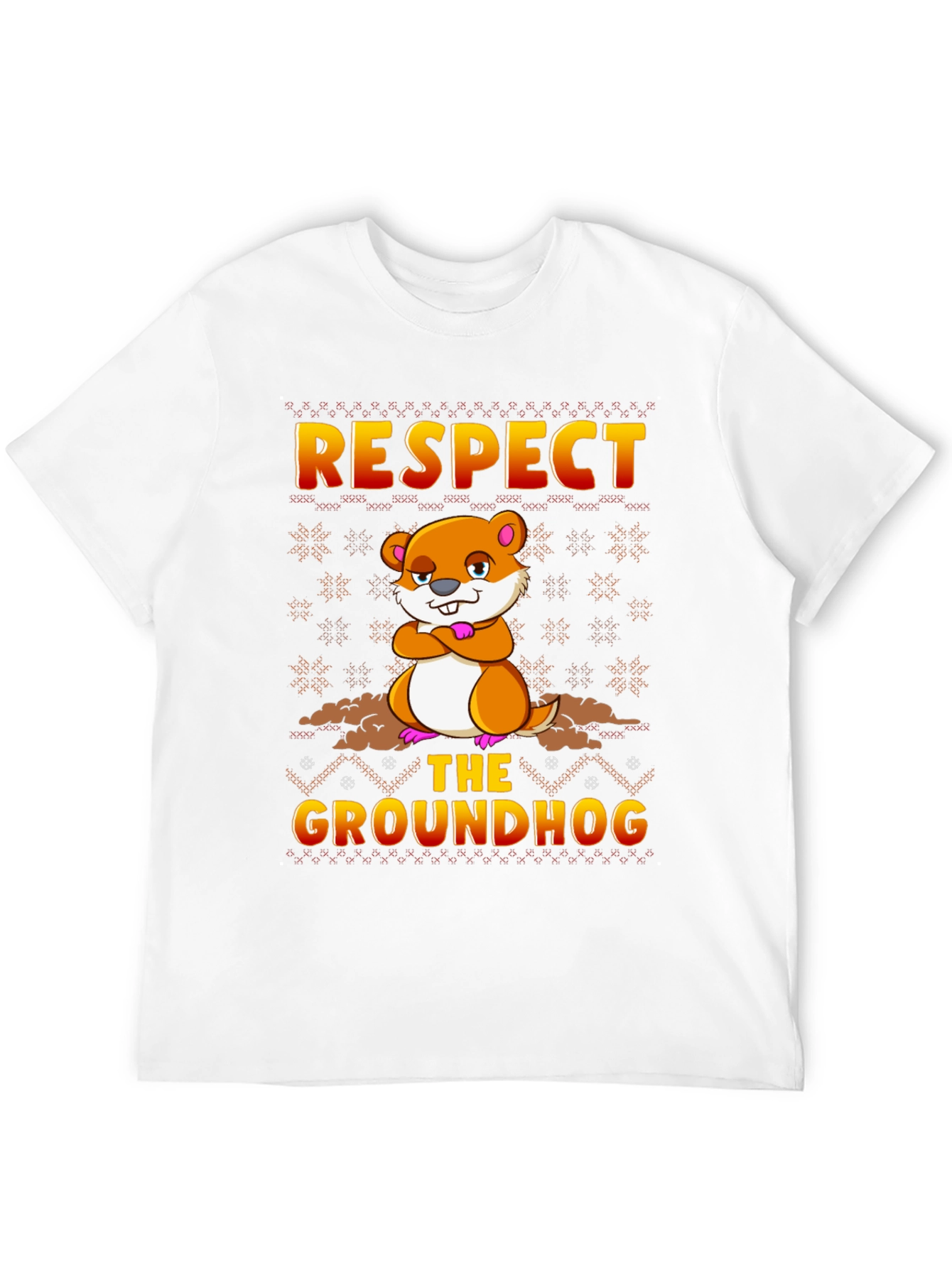 Respect the Groundhog T-Shirt Funny Groundhog Day Tee