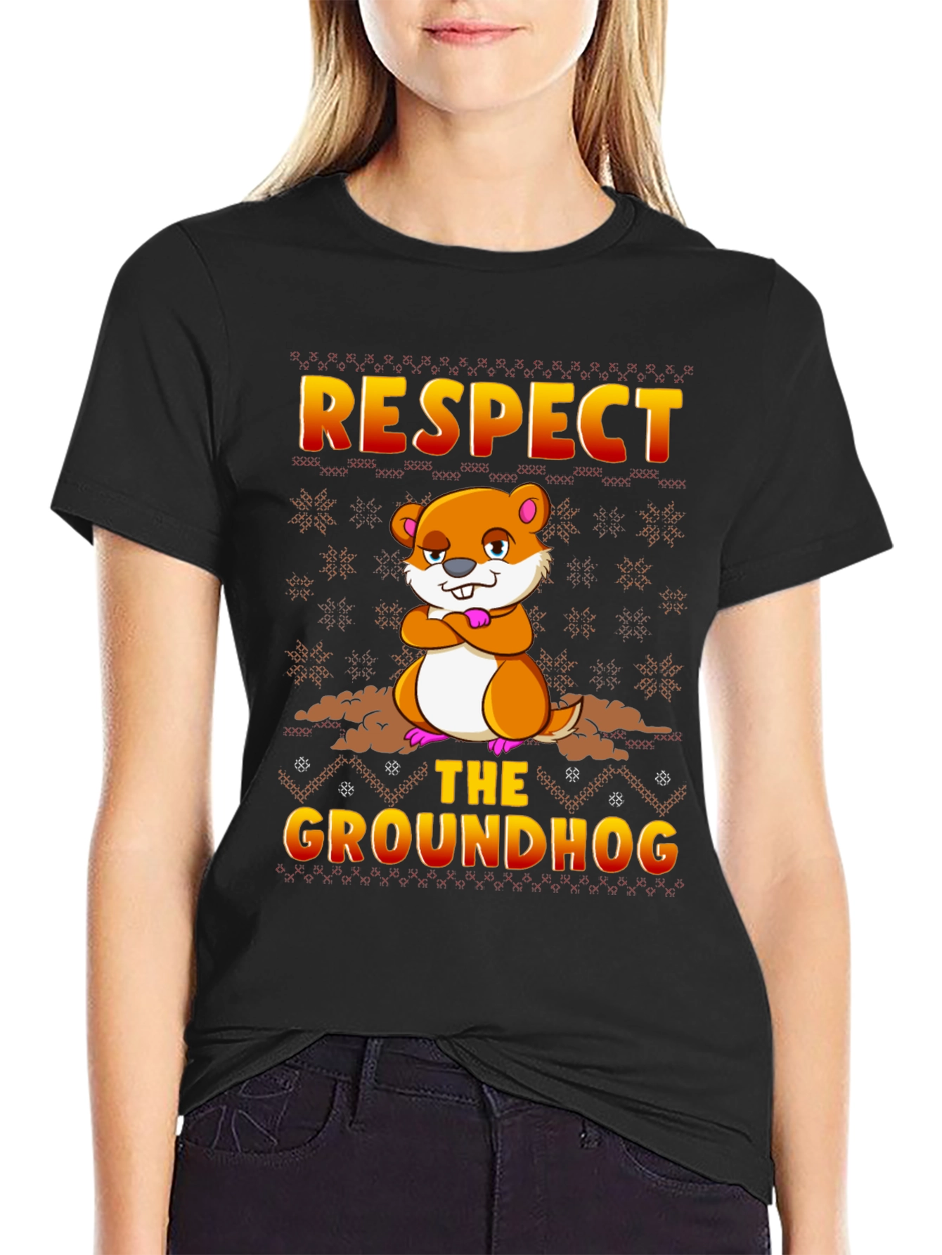 Respect the Groundhog T-Shirt Funny Groundhog Day Tee