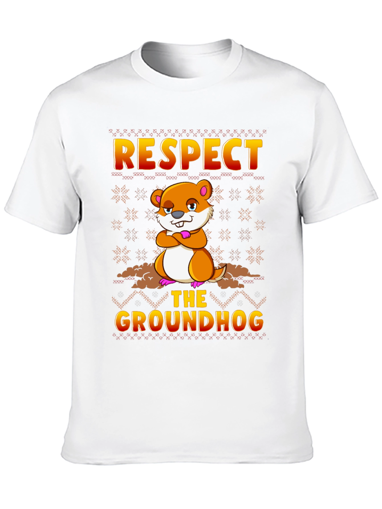 Respect the Groundhog T-Shirt Funny Groundhog Day Tee