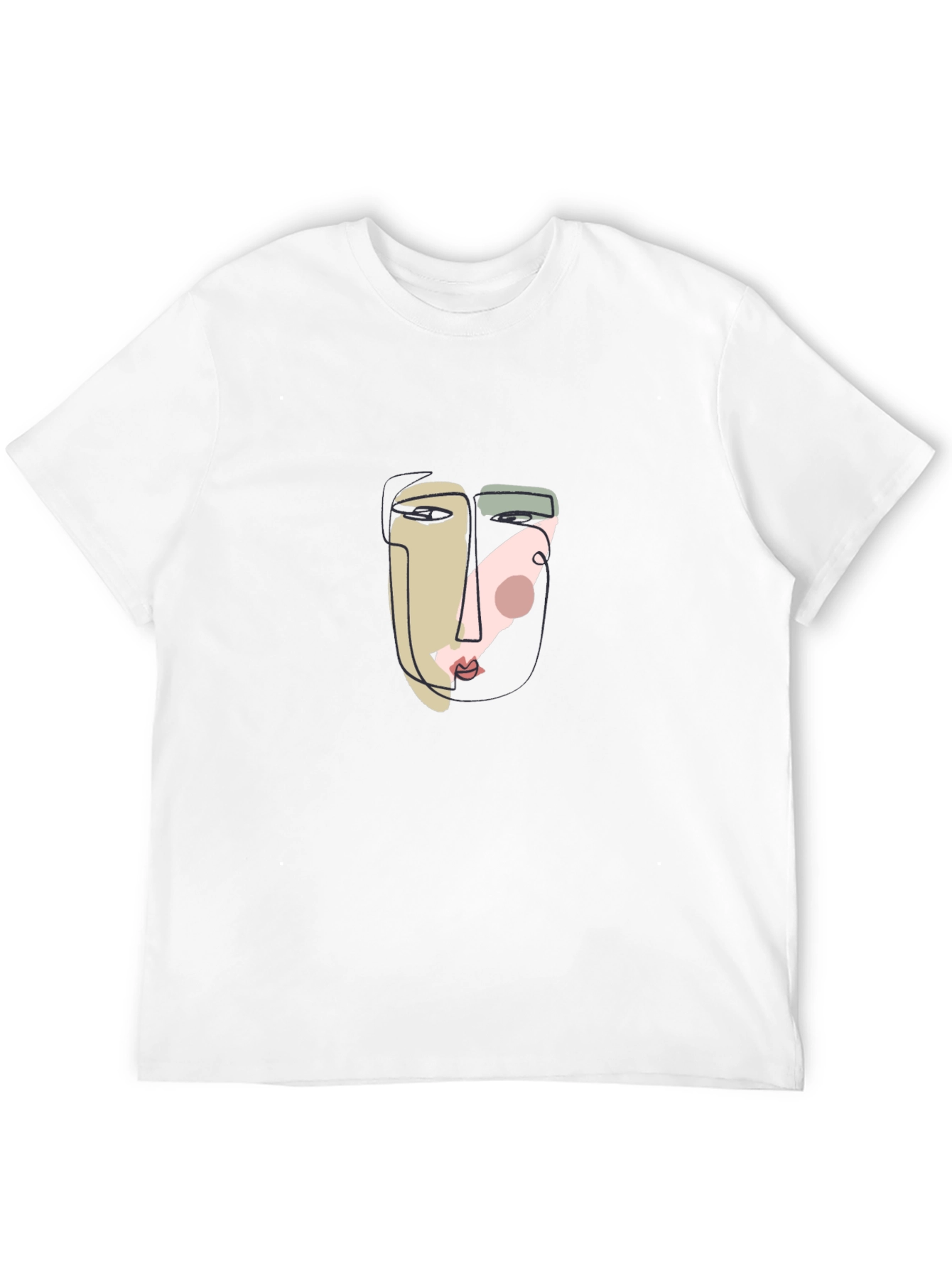 Abstract Face Graphic Tee - Unisex Cotton T-Shirt