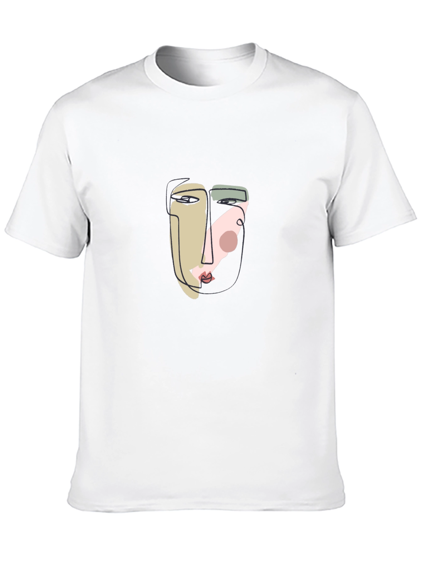 Abstract Face Graphic Tee - Unisex Cotton T-Shirt