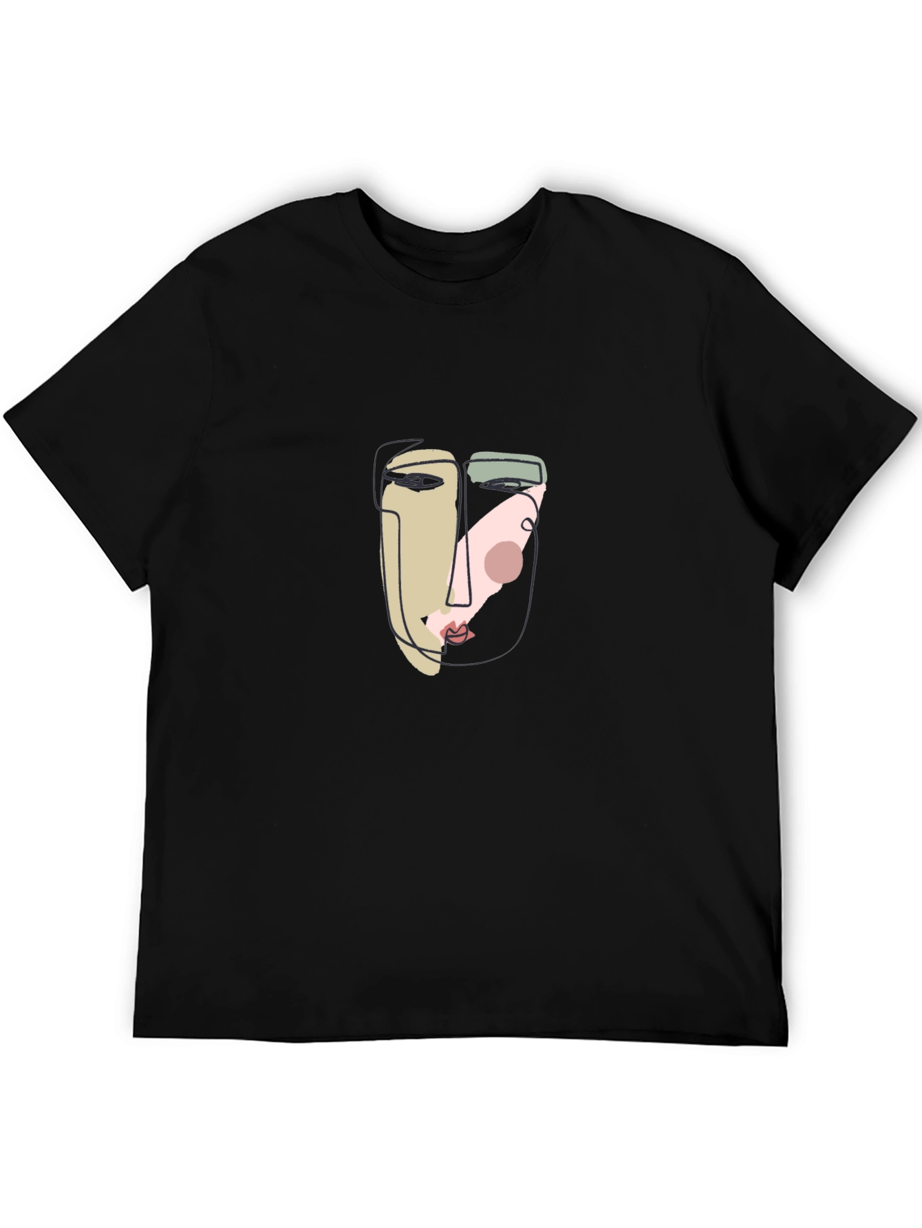 Abstract Face Graphic Tee - Unisex Cotton T-Shirt