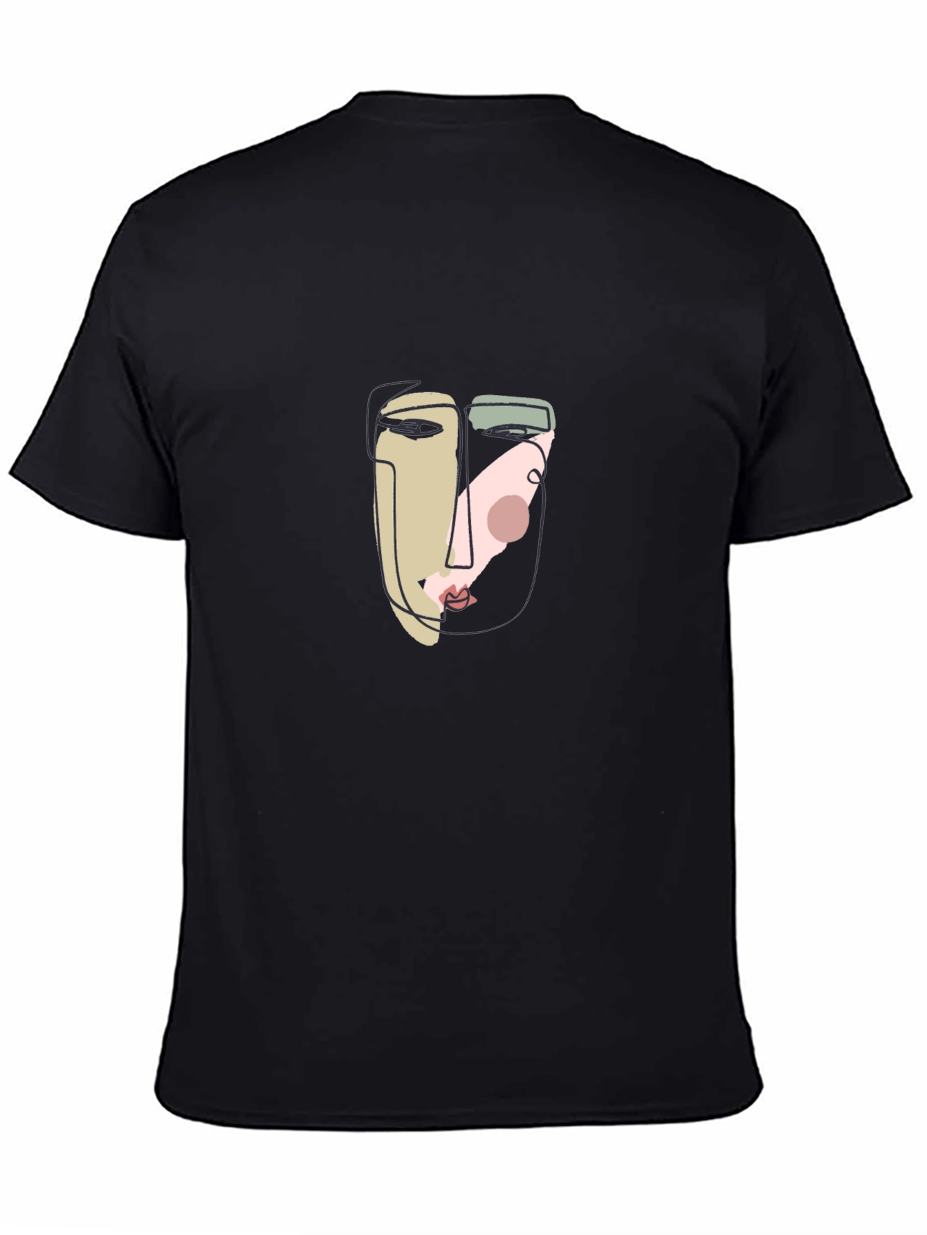 Abstract Face Graphic Tee - Unisex Cotton T-Shirt