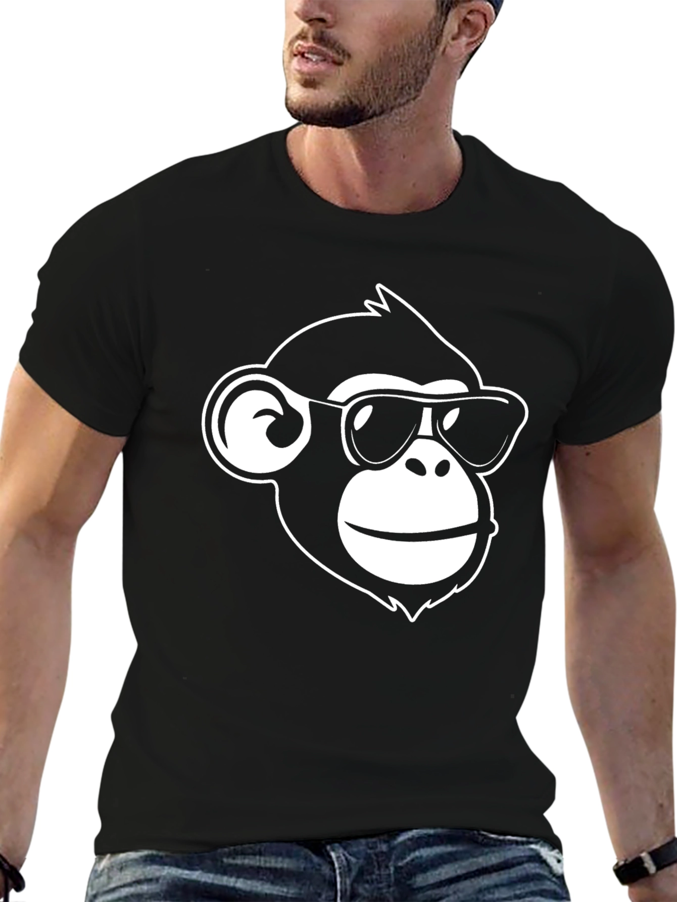 Cool Monkey Graphic Tee - Black Casual Shirt
