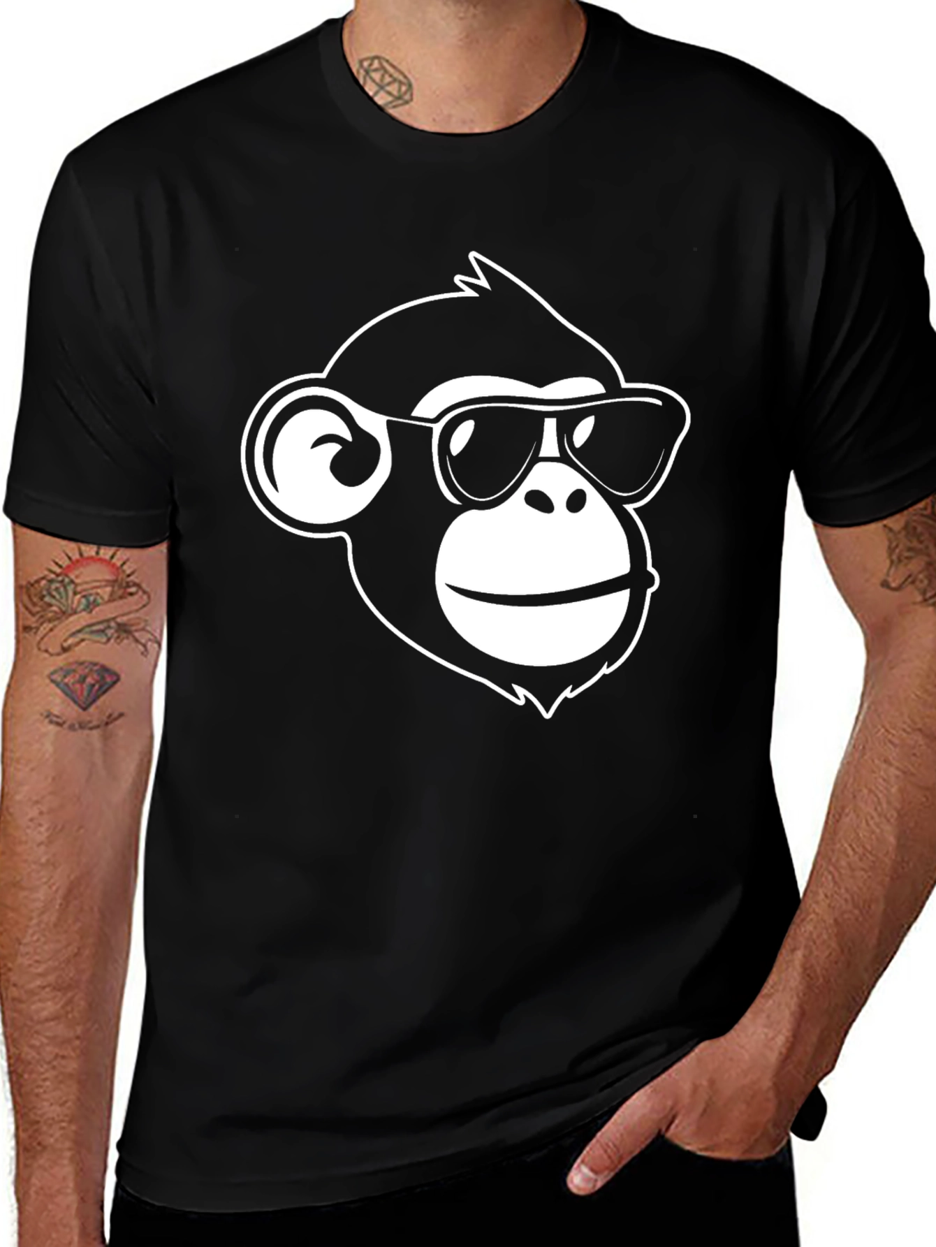 Cool Monkey Graphic Tee - Black Casual Shirt