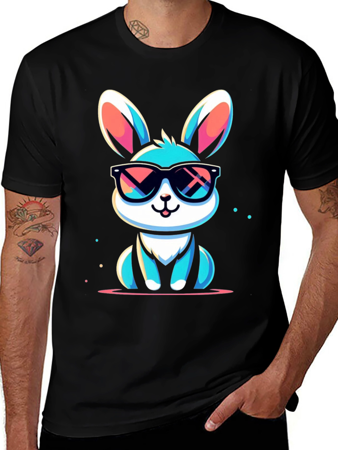Cool Bunny Graphic Tee - Stylish Unisex T-Shirt