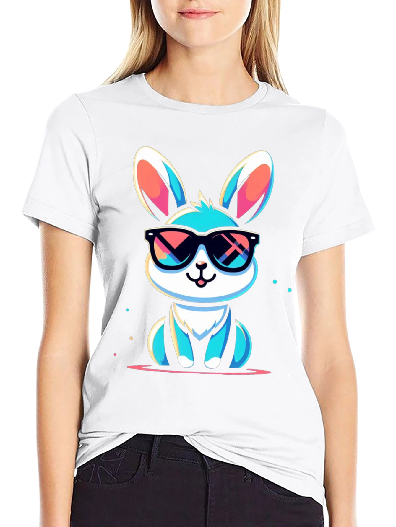 Cool Bunny Graphic Tee - Stylish Unisex T-Shirt