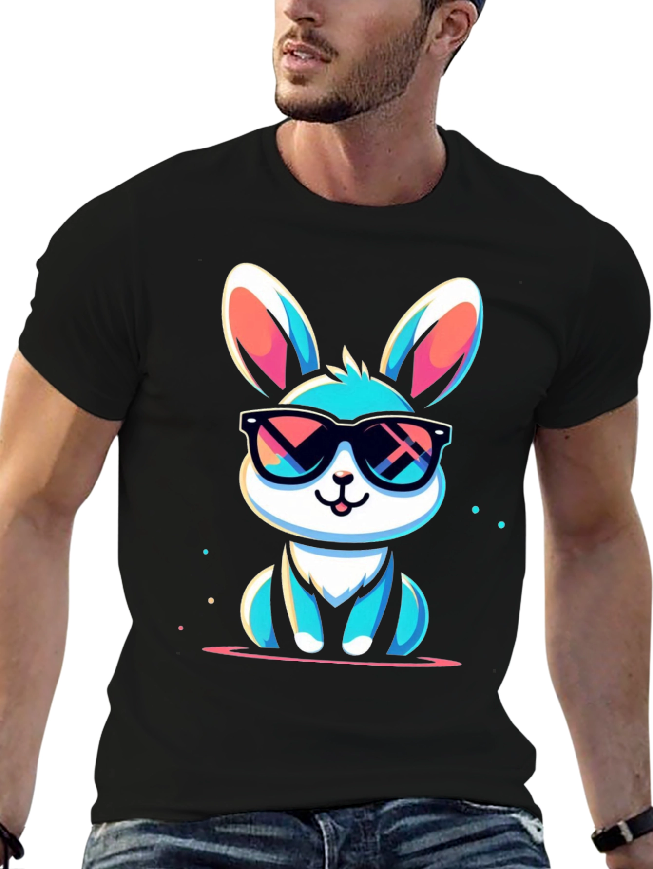 Cool Bunny Graphic Tee - Stylish Unisex T-Shirt