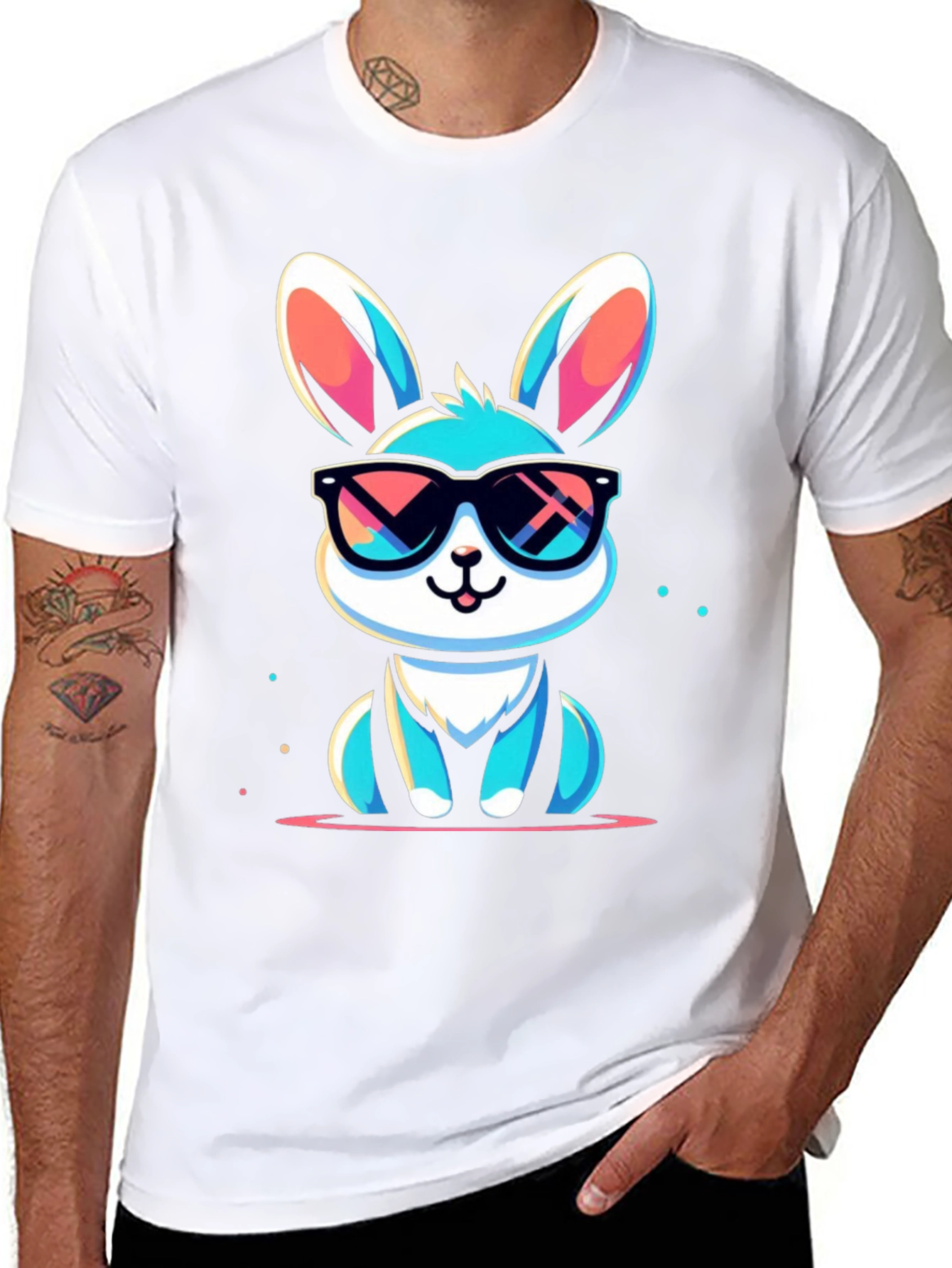 Cool Bunny Graphic Tee - Stylish Unisex T-Shirt