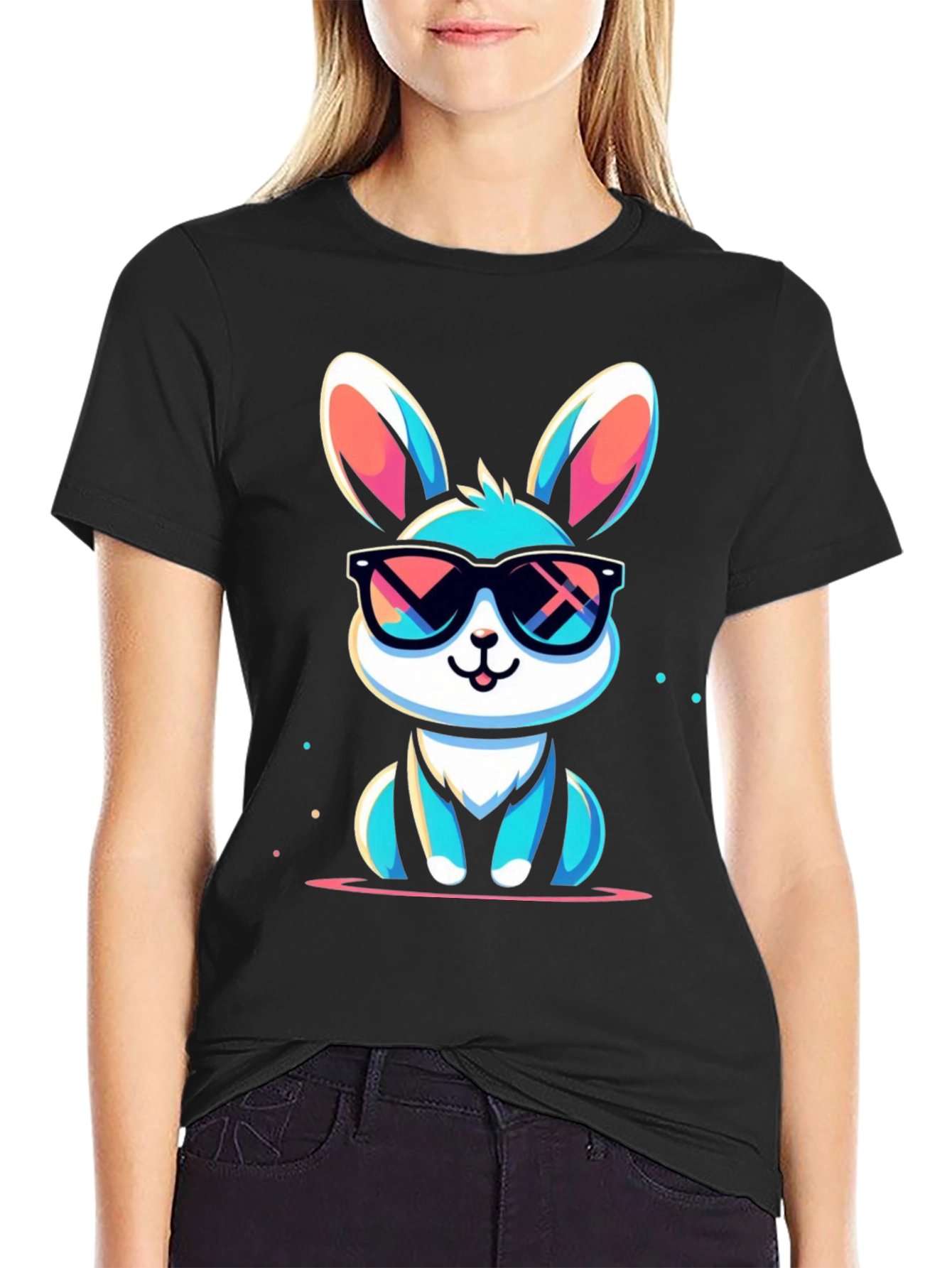Cool Bunny Graphic Tee - Stylish Unisex T-Shirt