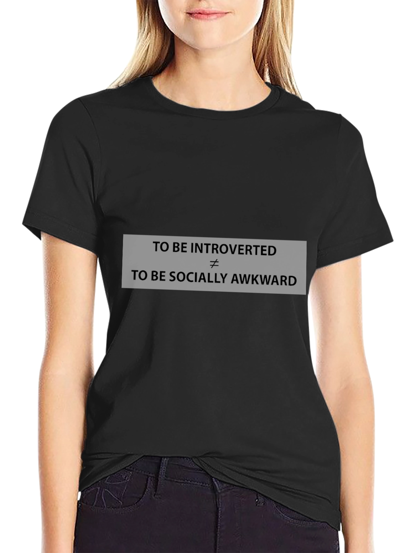 Introverted Not Awkward Graphic Tee - Unisex Black T-Shirt