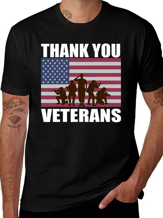 Thank You Veterans T-Shirt - Patriotic American Flag Design