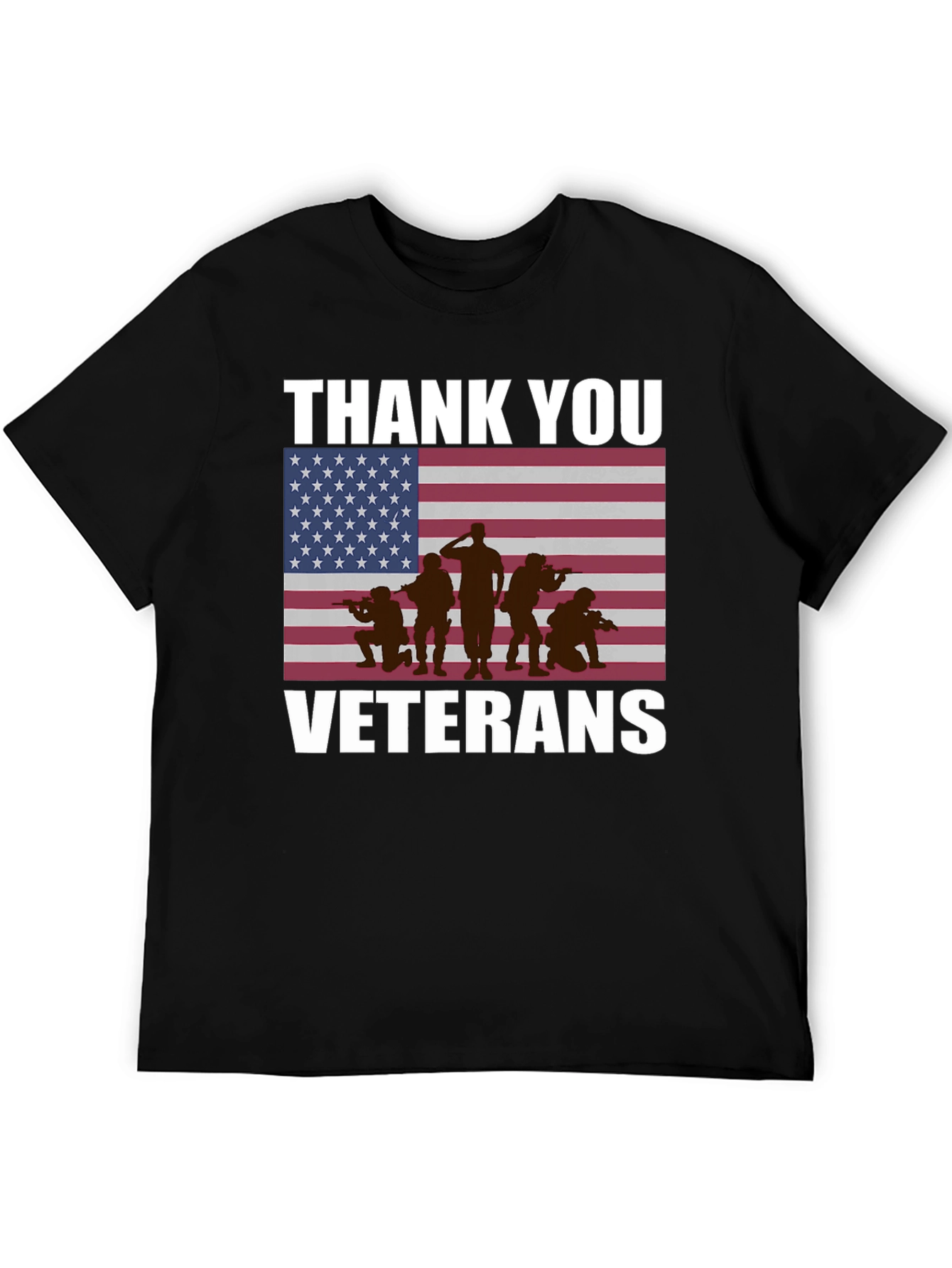 Thank You Veterans T-Shirt - Patriotic American Flag Design