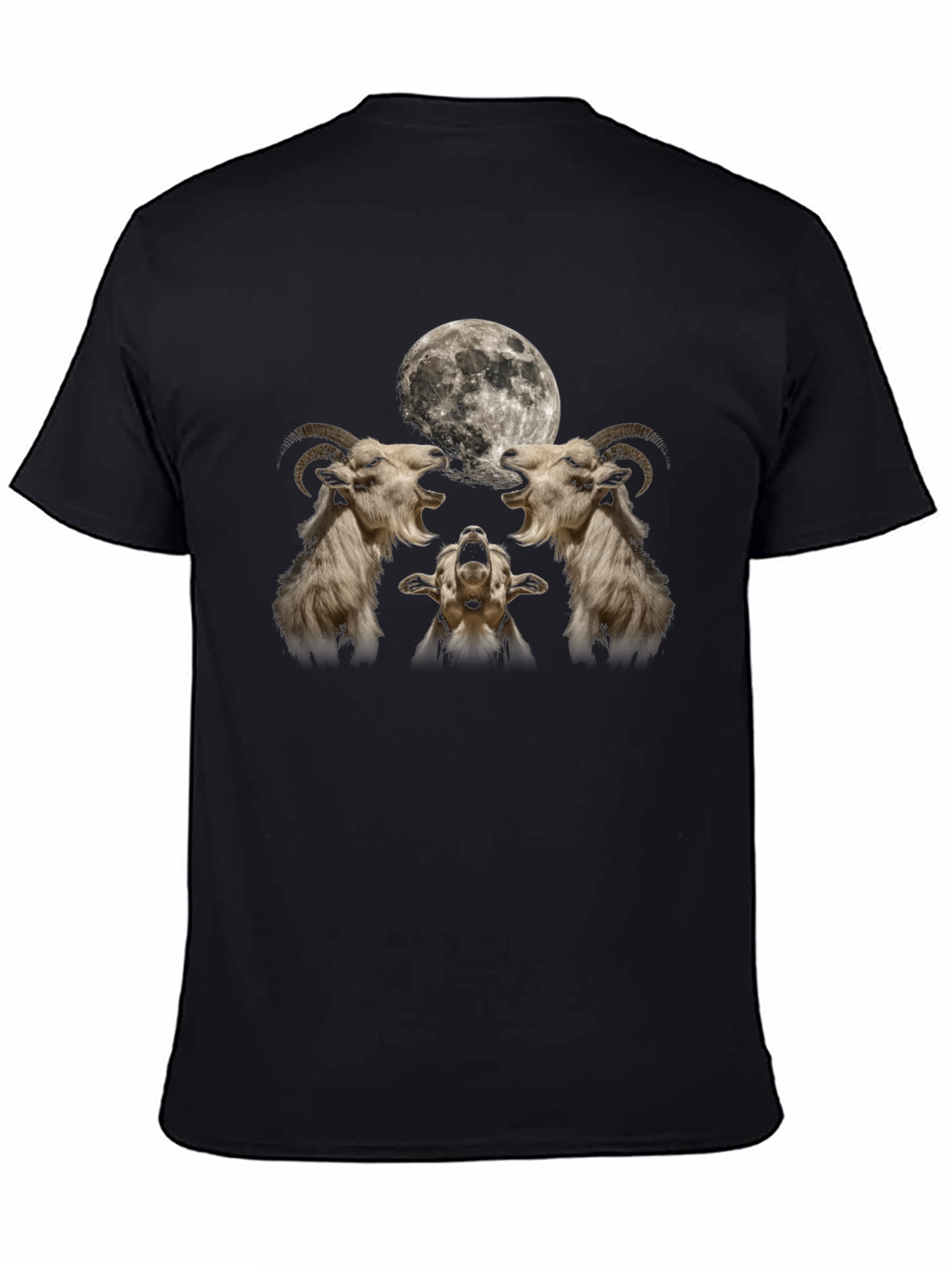 Goat Moon Howl T-Shirt - Black Graphic Tee