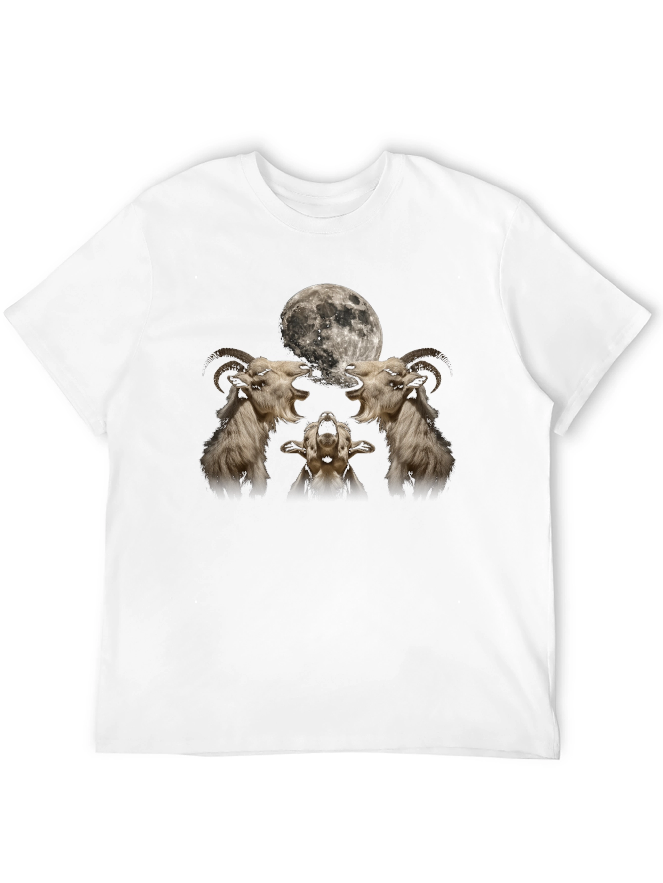 Goat Moon Howl T-Shirt - Black Graphic Tee