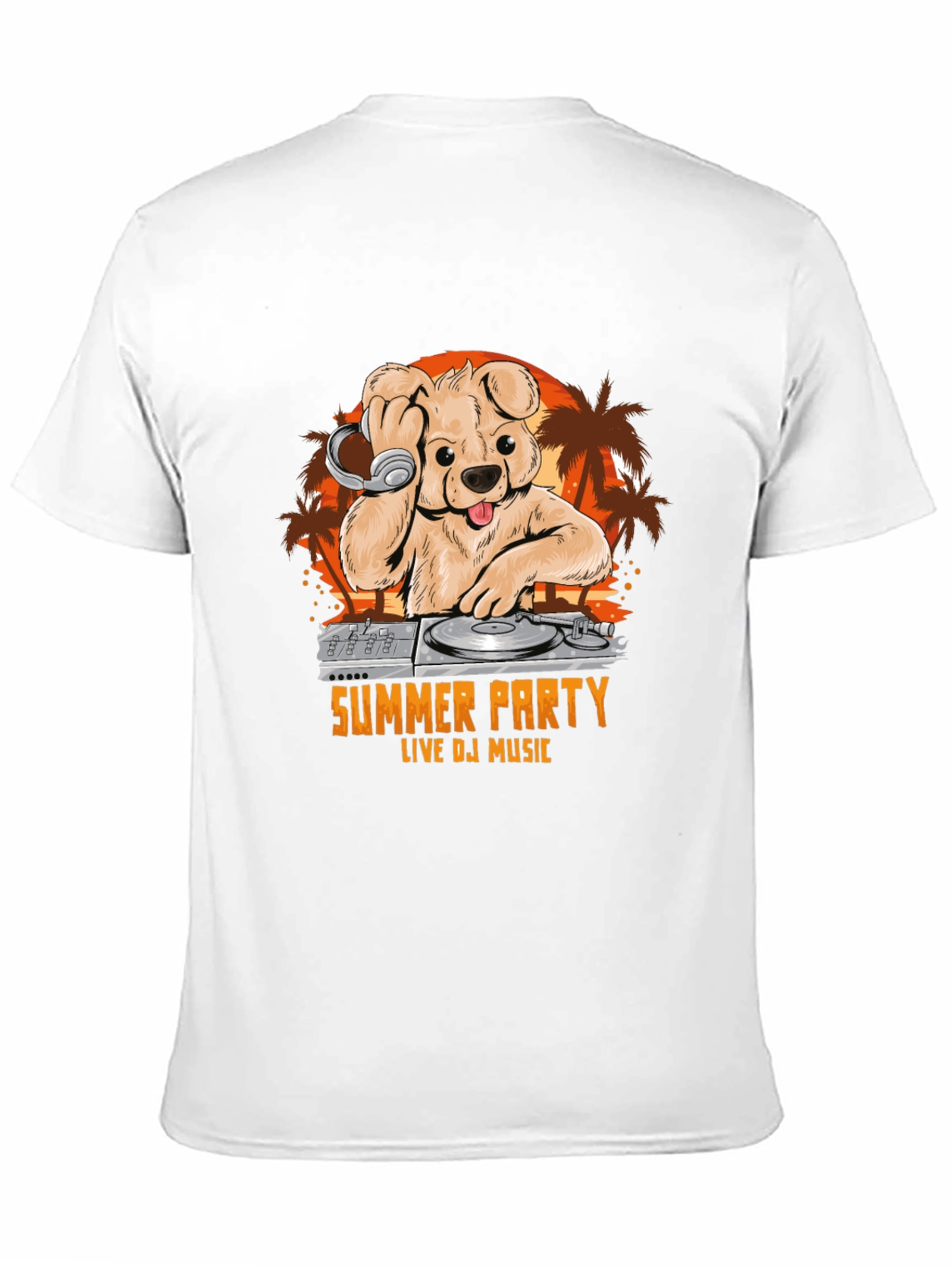 Summer Party DJ Bear Graphic T-Shirt