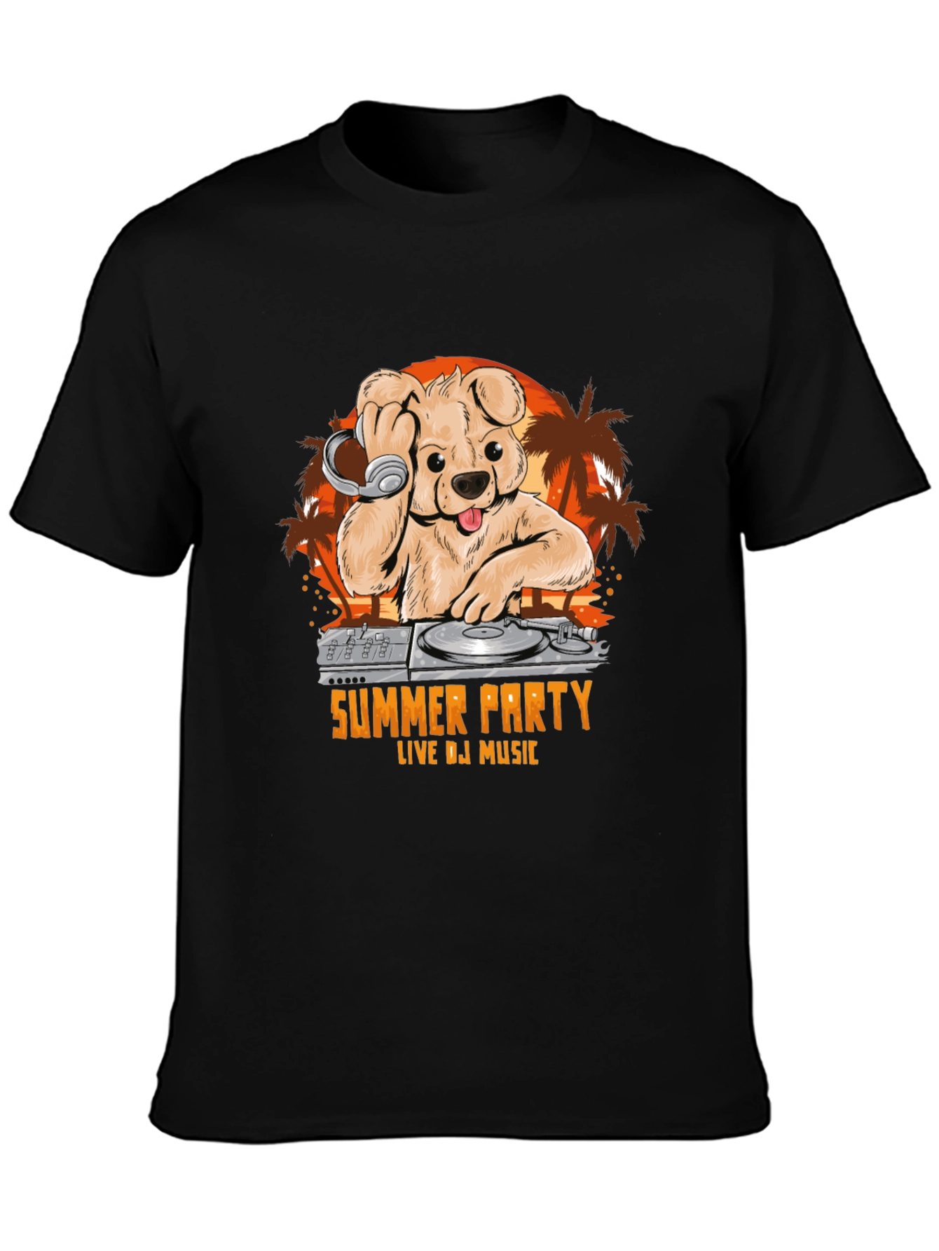 Summer Party DJ Bear Graphic T-Shirt