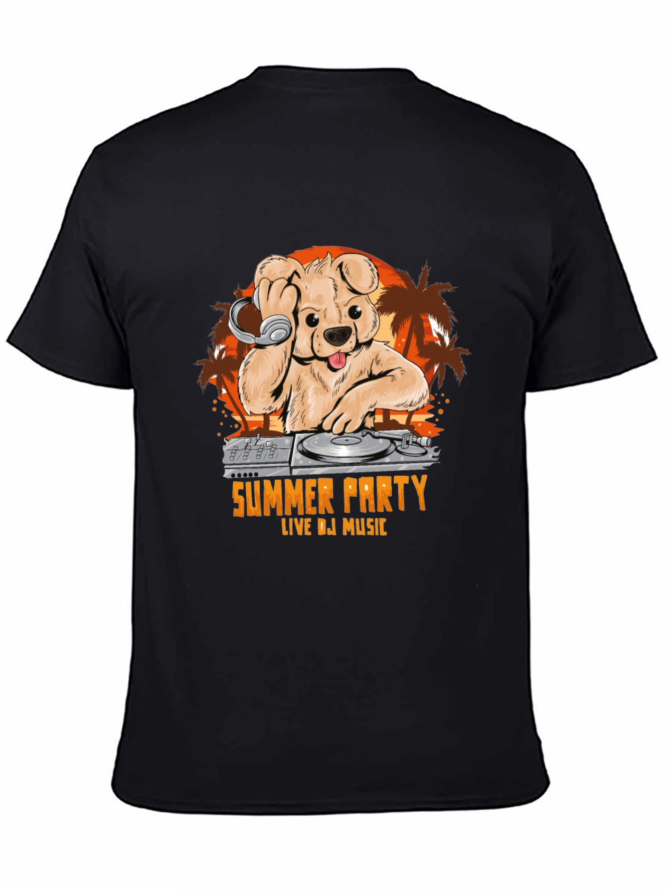 Summer Party DJ Bear Graphic T-Shirt