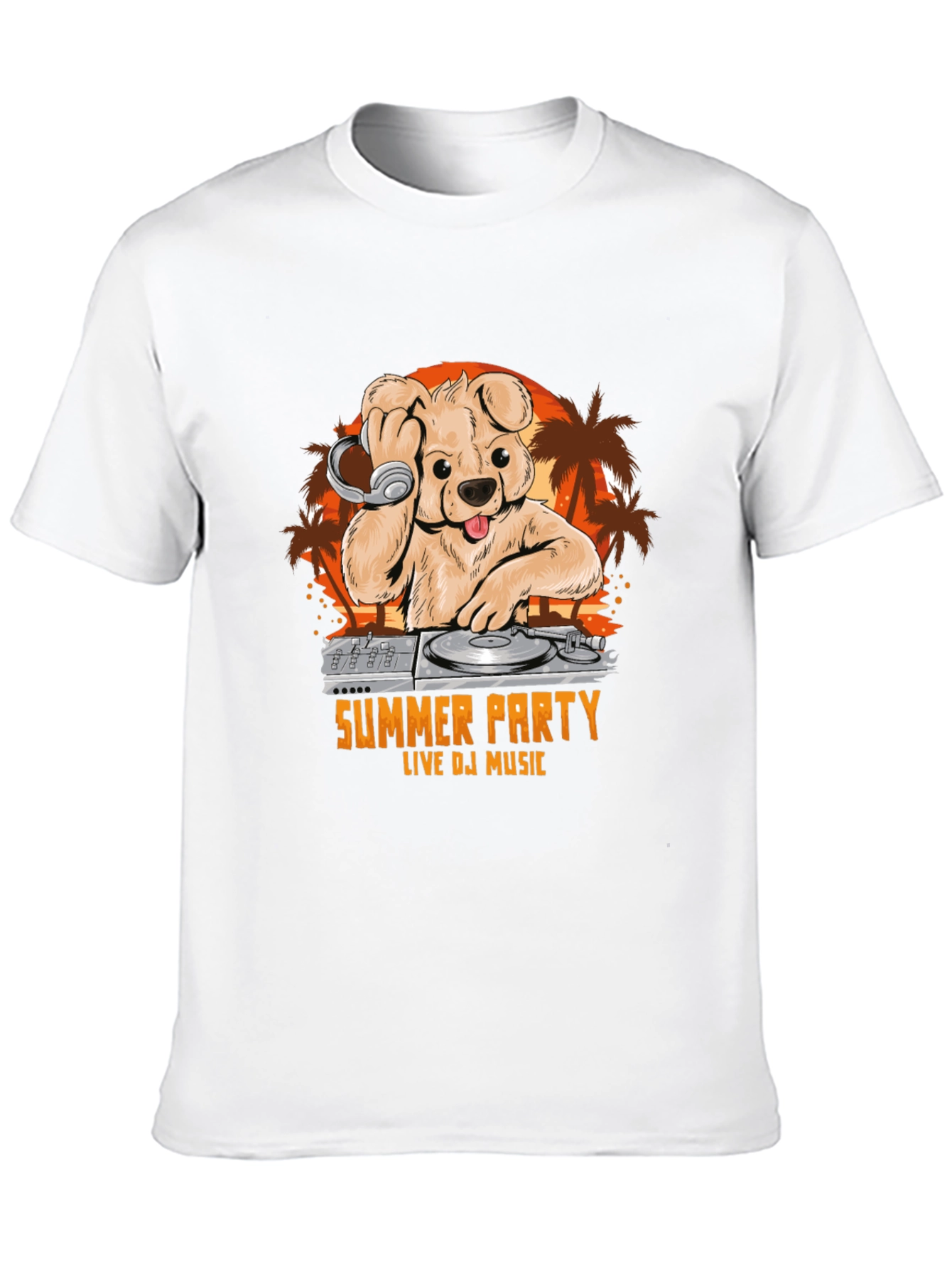Summer Party DJ Bear Graphic T-Shirt