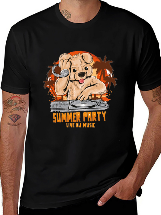 Summer Party DJ Bear Graphic T-Shirt