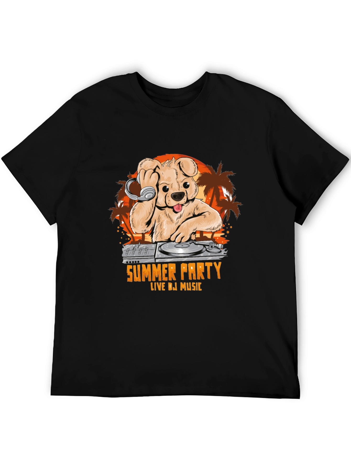 Summer Party DJ Bear Graphic T-Shirt