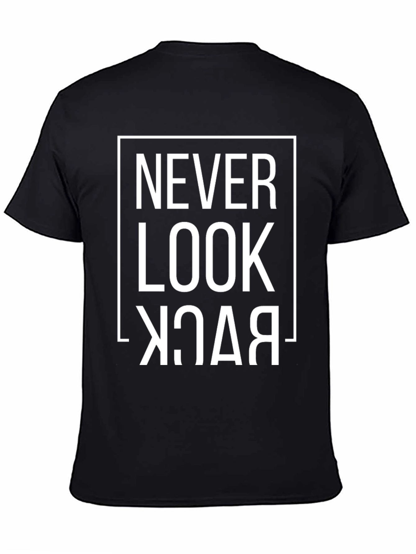 Never Look Back Graphic Tee - Mens Black T-Shirt