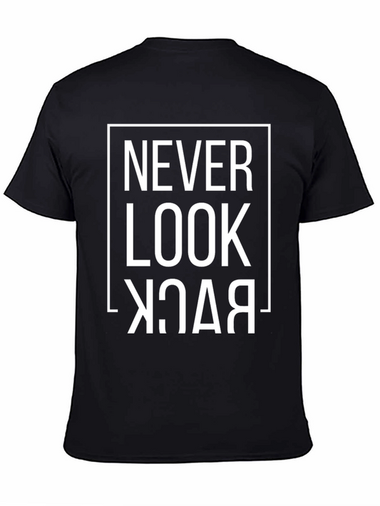 Never Look Back Graphic Tee - Mens Black T-Shirt