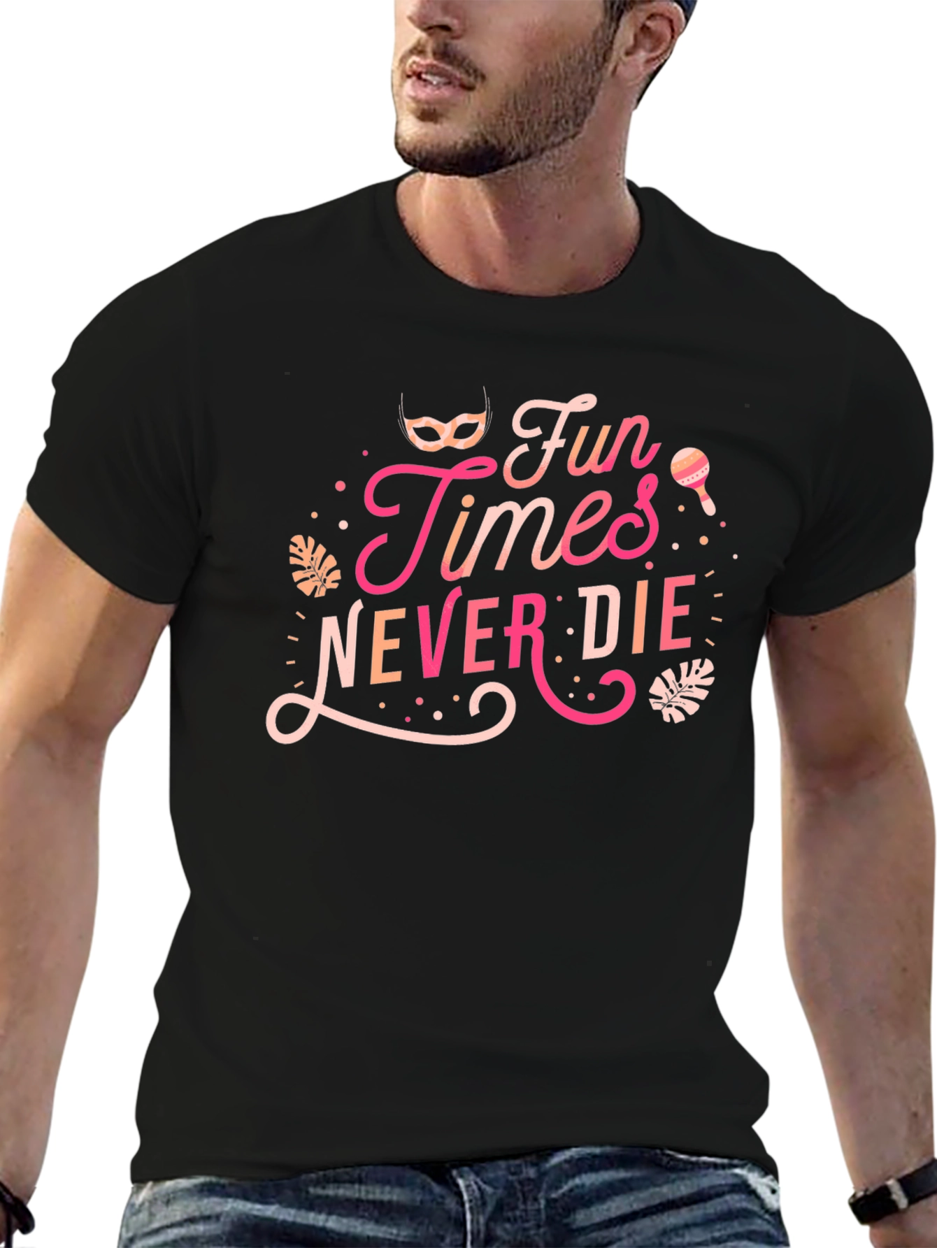 Fun Times Never Die Graphic Tee - Black