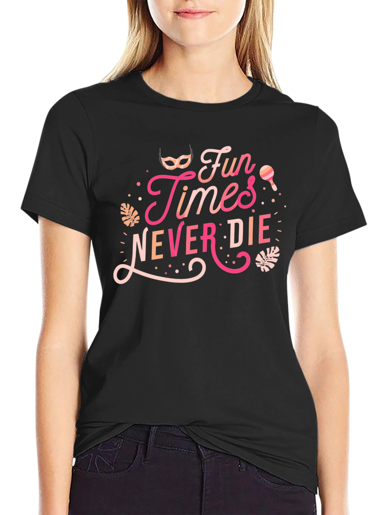 Fun Times Never Die Graphic Tee - Black