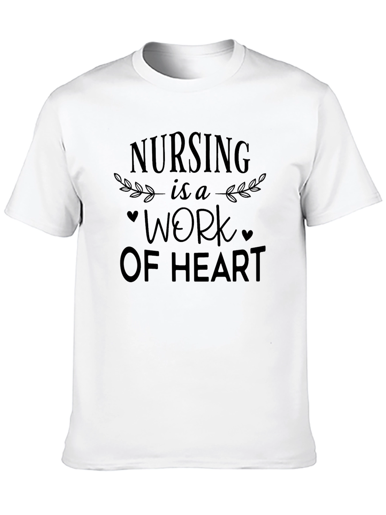 Nursing is a Work of Heart Black T-Shirt
