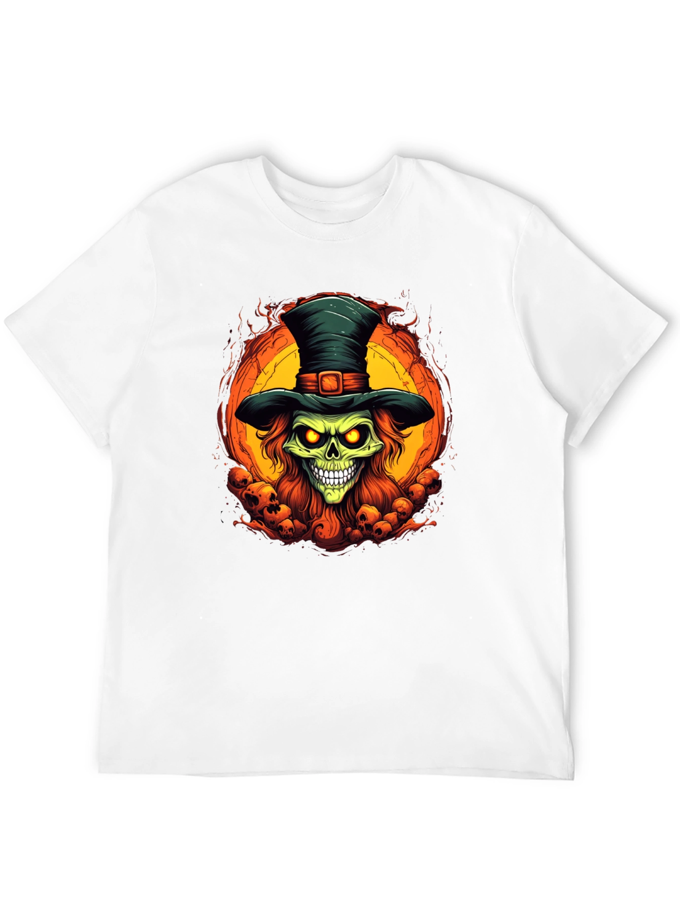 Skull Top Hat Graphic Tee - Halloween Ready!