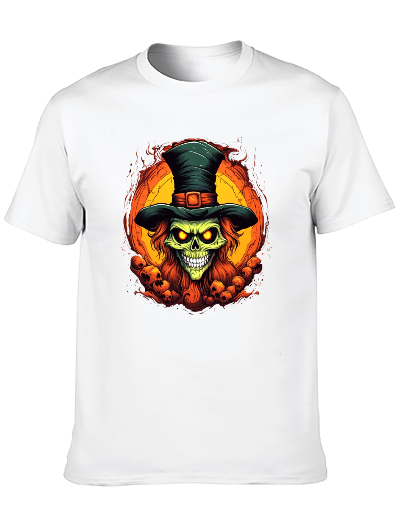 Skull Top Hat Graphic Tee - Halloween Ready!