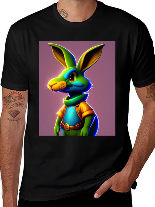 Cartoon Rabbit Graphic Tee - Funky Easter Style!