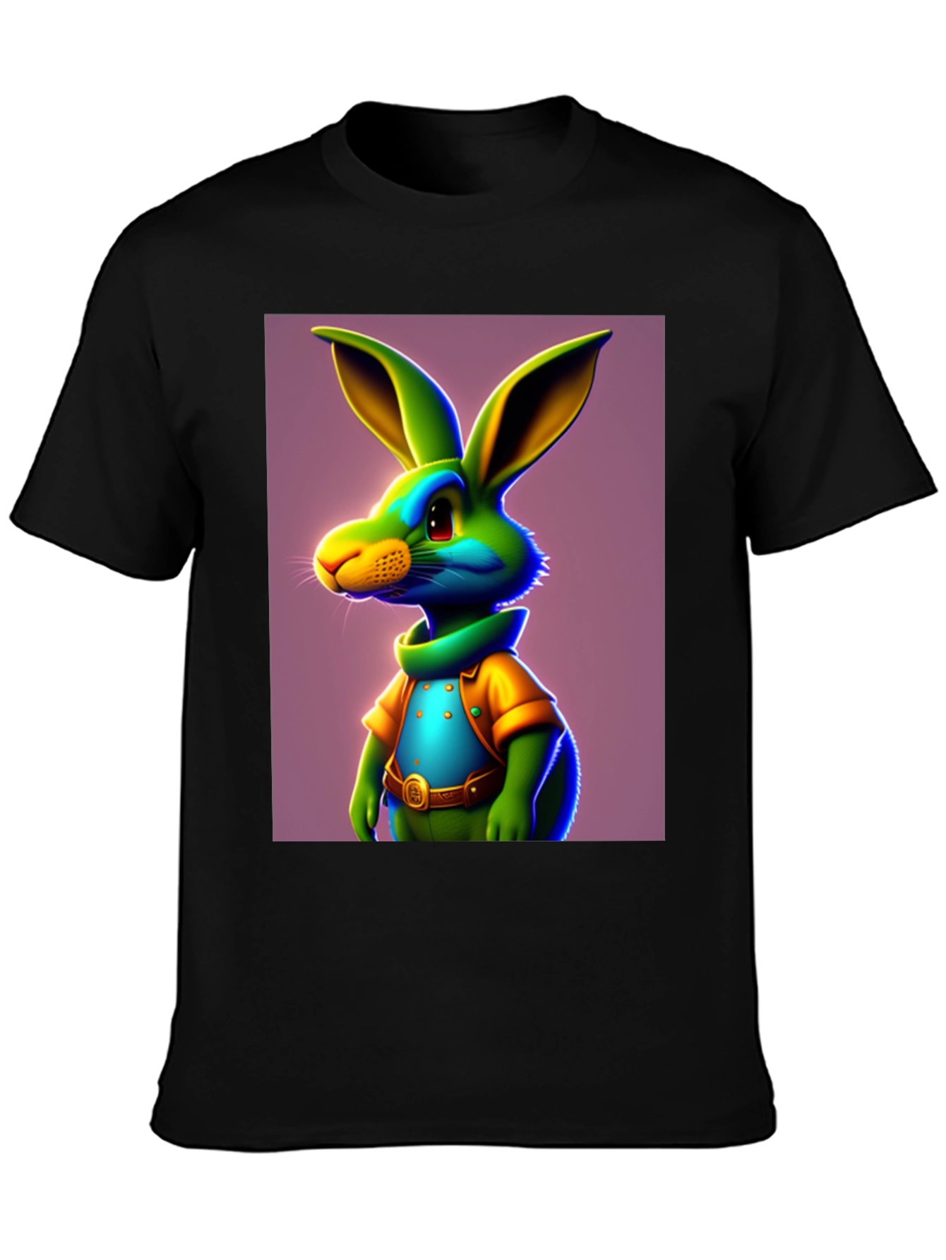 Cartoon Rabbit Graphic Tee - Funky Easter Style!