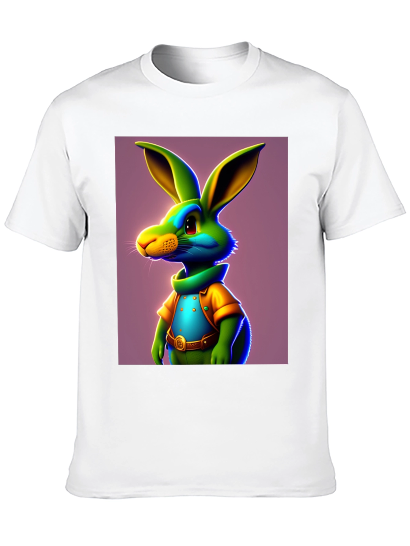 Cartoon Rabbit Graphic Tee - Funky Easter Style!