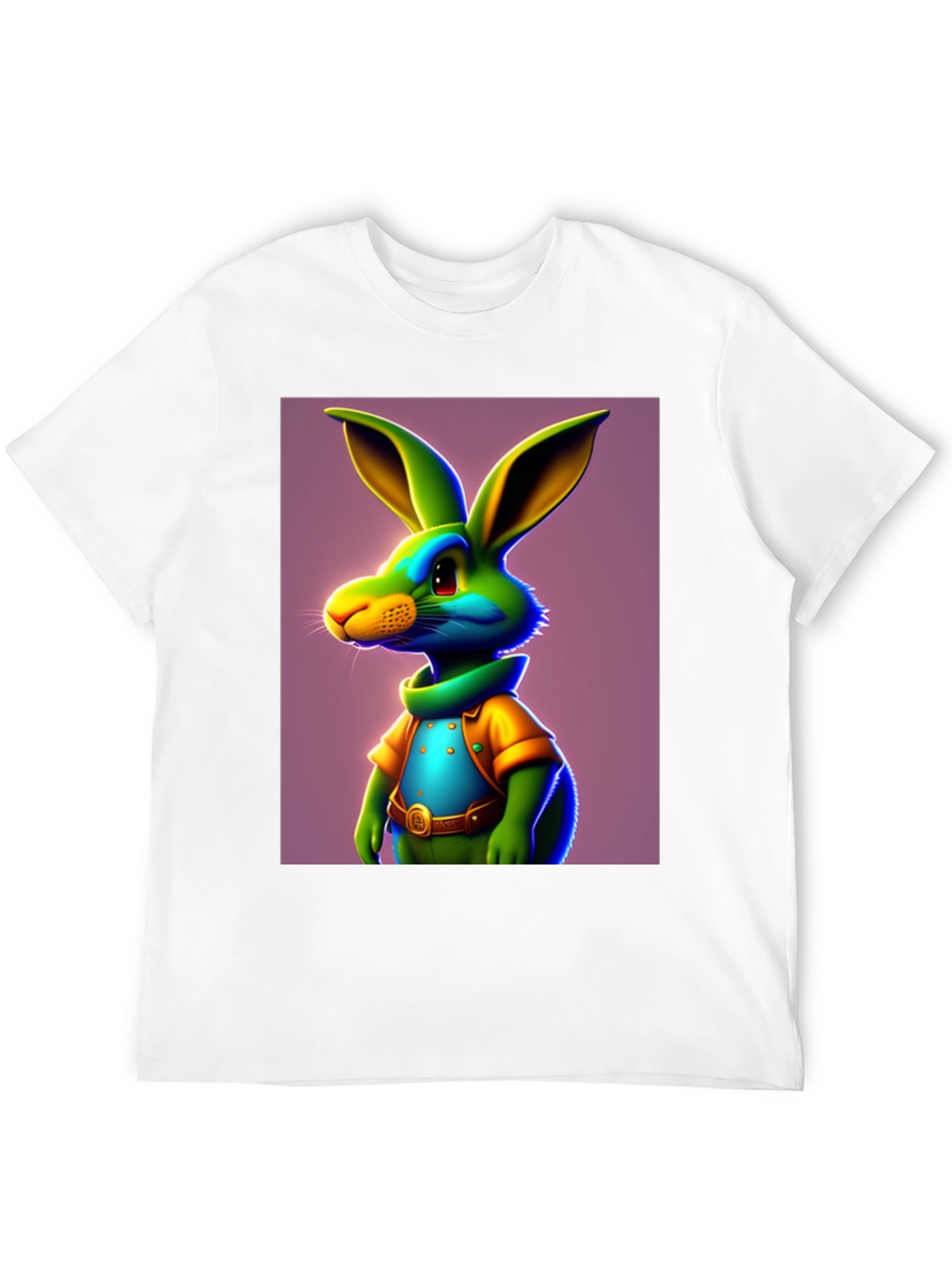 Cartoon Rabbit Graphic Tee - Funky Easter Style!