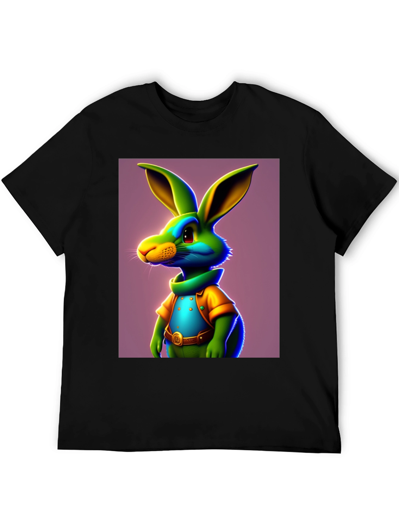 Cartoon Rabbit Graphic Tee - Funky Easter Style!