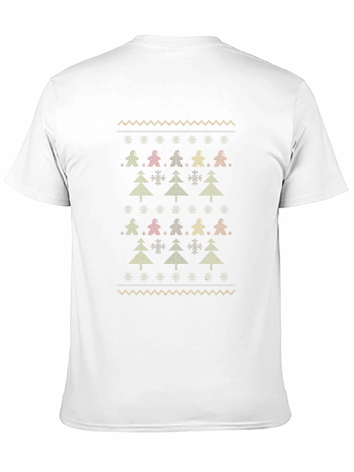 Ugly Christmas Sweater Pattern Black T-Shirt