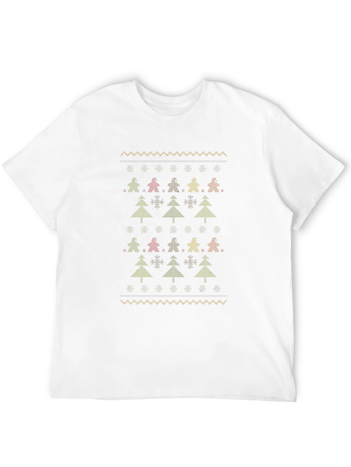 Ugly Christmas Sweater Pattern Black T-Shirt